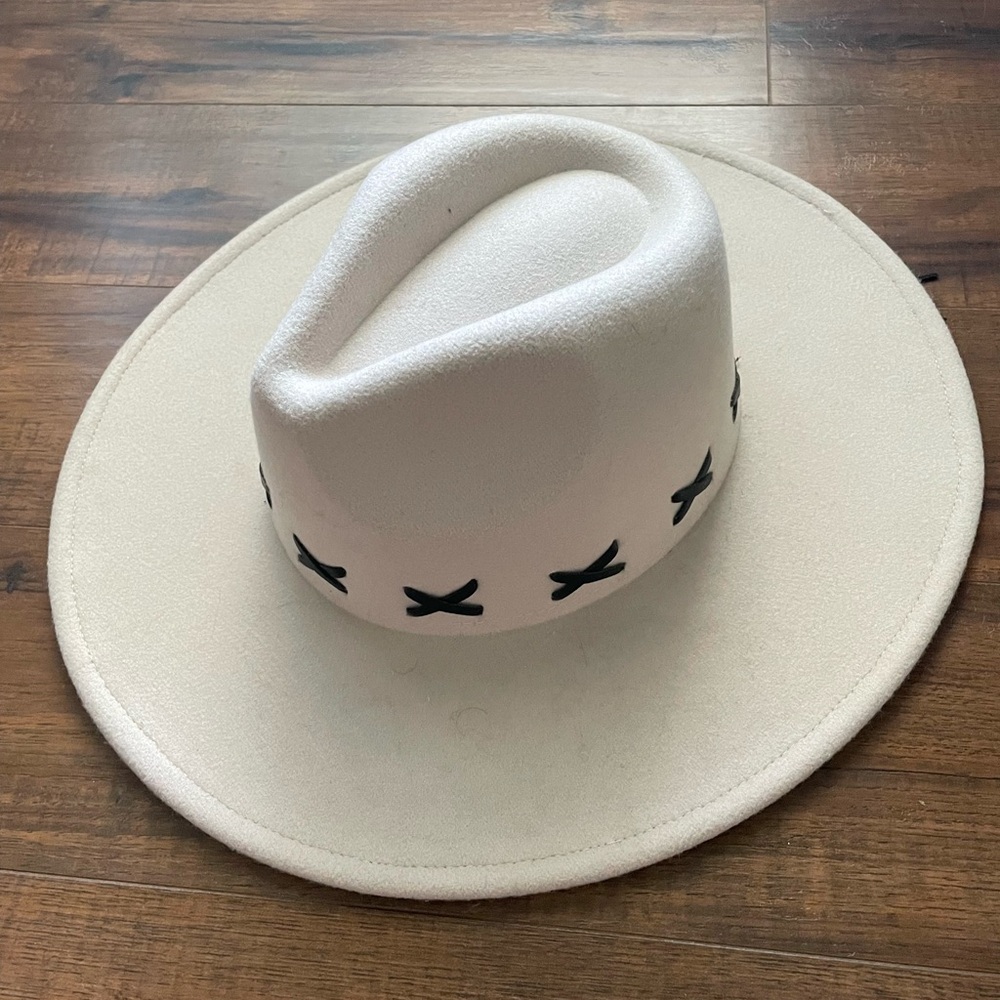 Magnolia Boutique Criss Cross Beige Wide Brim Hat